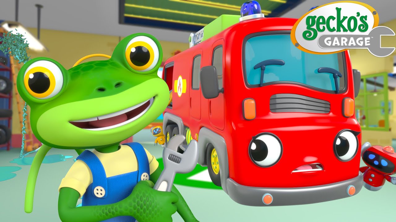 Gecko's Fire Truck Repair! 🚒 | Gecko's Garage | Vehicle Repair Cartoons | Buses, Trucks and Cars