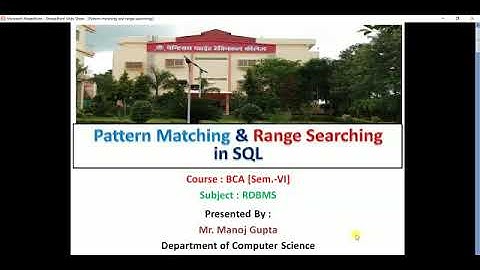 Online class on RDBMS by manoj gupta PPTC Rewa