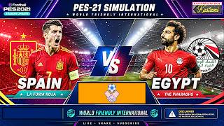 Internationales Freundschaftsspiel zwischen Spanien und Ägypten in der PES 2021 Simulation screenshot 1