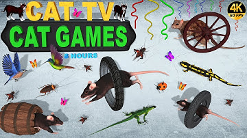 CAT GAMES OFFICIAL | ULTIMATE CAT ENTERTAINMENT VIDEOS FOR CATS TO WATCH | CAT TV 😻 4K 8 HOURS