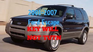 Ford Escape ignition key will not turn/ Ford Escape won’t start/ cheap repair! You can do at home!!!