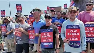 PECO workers strike continues as weekend storms cause outages