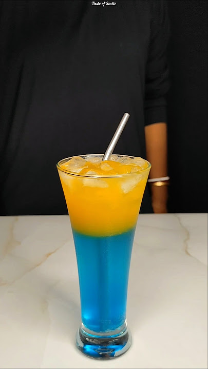Orange juice   Blue Curacao = ? 🔥🥶