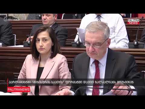 პარლამენტში მინისტრის საათის ფორმატში დავით ზალკალიანს მოუსმენენ