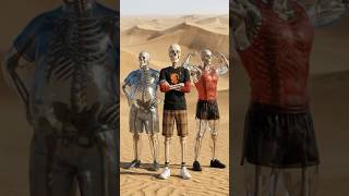 ✅ Quién escapa primero del DESIERTO?? flaco vs musculoso vs gordo #shorts