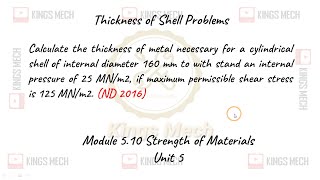 Module 5.10 Thickness in shell problem AU ND 16 Net Worth