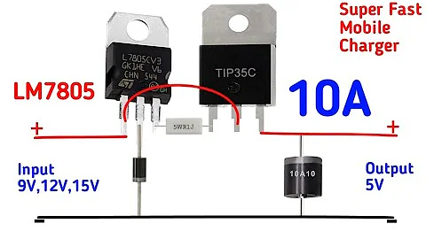 7805 Voltage Regulator Circuit / 15v,12v,9v to 5v 10A