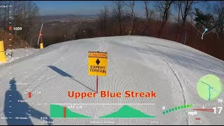 Ski Liberty ⛷️🏔️⛷️Upper & Lower Blue Streak HD 4K updated telemetry February 8 2023 Used Skis....