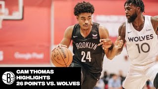 Cam Thomas Highlights | 26 Points vs. Minnesota Timberwolves | Summer League