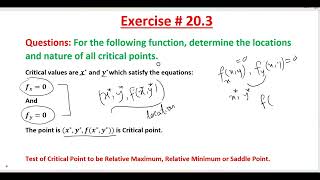 Ex # 20.3 Q # 1-10 Business Math BB|MBA Optimization of Bivariate Functions Frank S Budnick 4th