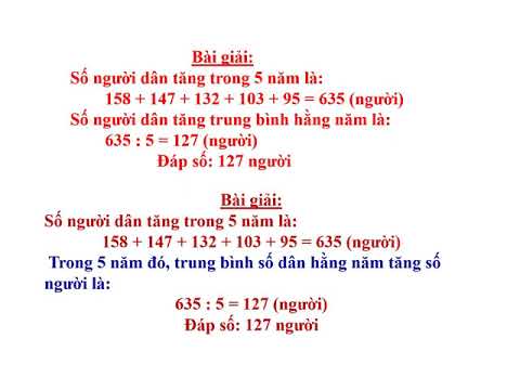 Tuần 34: Ôn tập về tìm số trung bình cộng