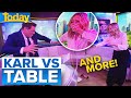 Host topples table while dancing in live TV fail | Today Show Australia