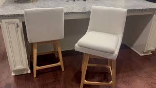 CHITA Bar Stools Set of 2, Counter Height Swivel Barstools, FSC Certified Morden Upholstered Fabric