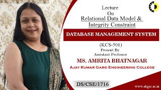 ''Relational Data Model & Integrity Constraint'' Database Management System Lecture 02 By Ms  Amrita