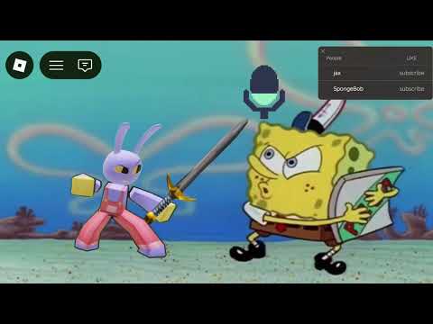 JAX triyng to get a pizza from SpongeBob