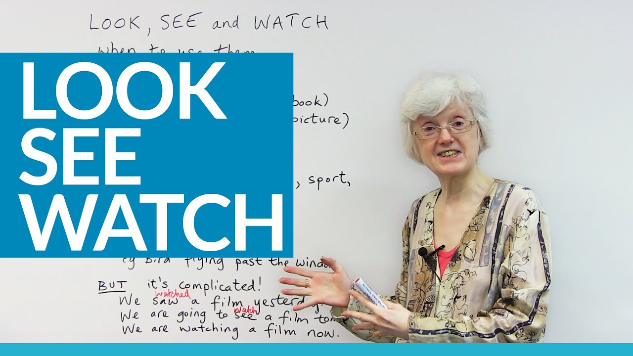 ⁣Basic English – How and when to use LOOK, SEE, and WATCH