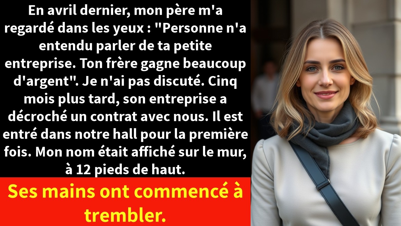 En avril dernier, mon père m'a regardé dans les yeux : 
