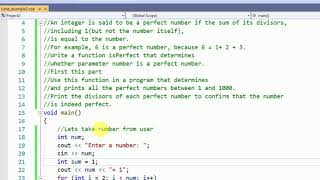 Perfect number in c++| Nested Loop |Example 15.5