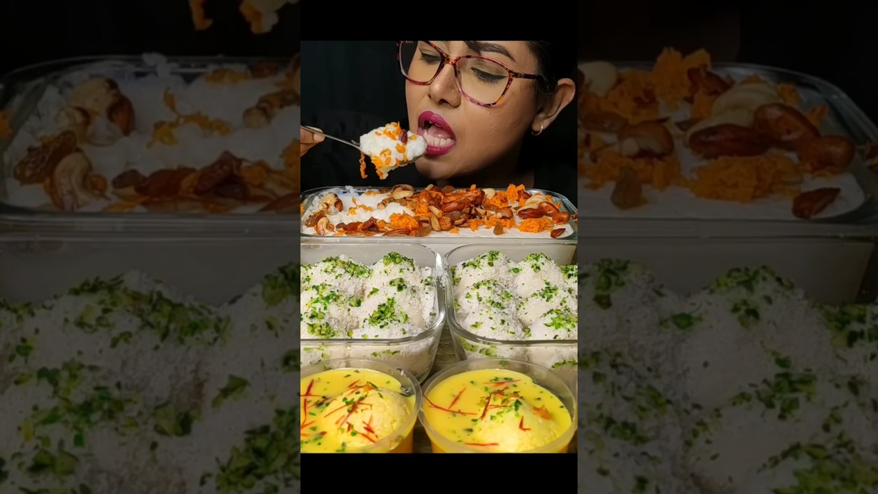 ASMR: Eating Lot's Of Sweets Eating Challenge 😍😋 Rasmalai Rasgulla mini gulab jamun Mukbang🤤