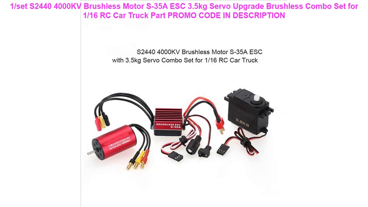 Review 1/set S2440 4000KV Brushless Motor S-35A ESC 3.5kg Servo Upgrade Brushless Combo Set for 1/1