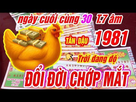 Video Trời đang độ, tuổi TÂN DẬU 1981 ngày cuối cùng 30 tháng 7 nổ lớn, trúng số độc đắc, đổi đời! - youtube