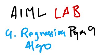 9. Linear Regression 18CSL76 AI-ML LAB PROGRAM 9 VTU 7th SEM CSE/ISE Profile