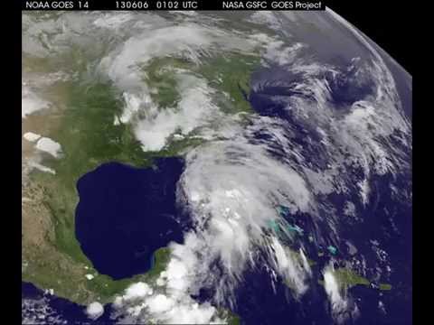 Tropical Storm Andrea Formation - Satellite Footage NOAA GOES