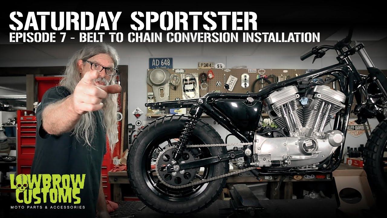 Wide Tire Belt to Chain Conversion Kit for Harley Davidson Sportster