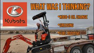 What Did I Just Do? Kubota K008-3 Nearly Went BAD… (Full Service & Oil Change)