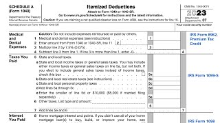 What forms do you need when filing Schedule A with your tax return?