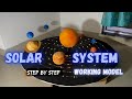 Solar system working model with thermocol balls nakulsahuart school project