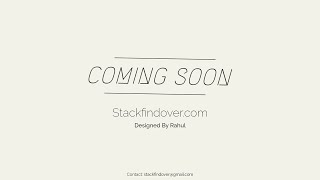 How To Create Awesome Coming Soon Page Using Html and CSS