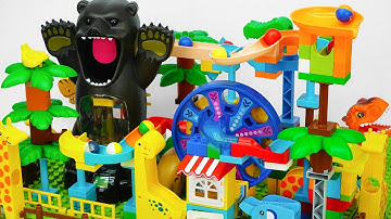 Satisfying Building Blocks Marble Run ASMR Very popular! Animal-themed block coasters compilation