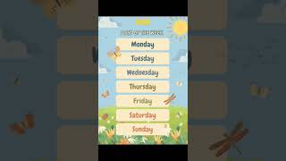 Days Of Week Model Project Summer Vacation Project School Home Work