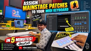 MainStage Patches Assigning to MIDI Keyboard 🎹 | Telugu in 5 Minutes 🔥#mainstage #assigning #Tones