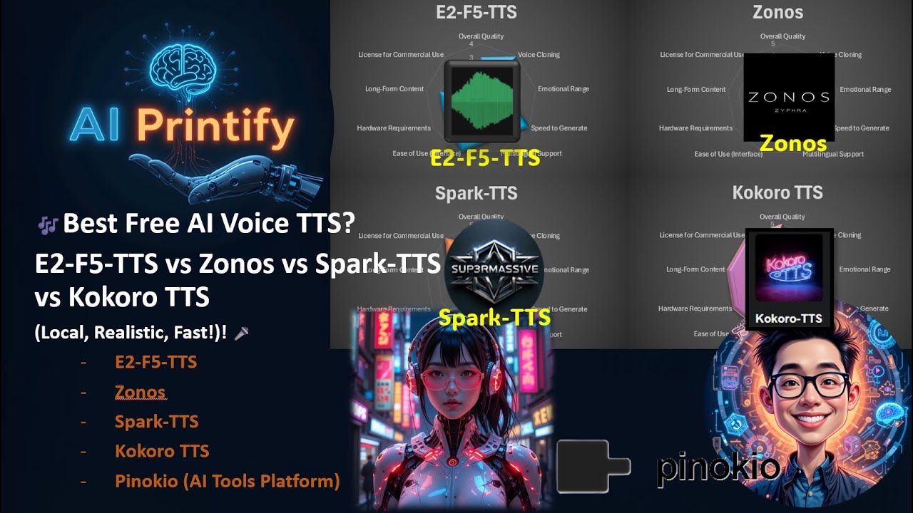 🎶BEST FREE AI Voice TTS Showdown! – E2-F5-TTS vs Zonos vs Spark-TTS vs Kokoro TTS 🎤