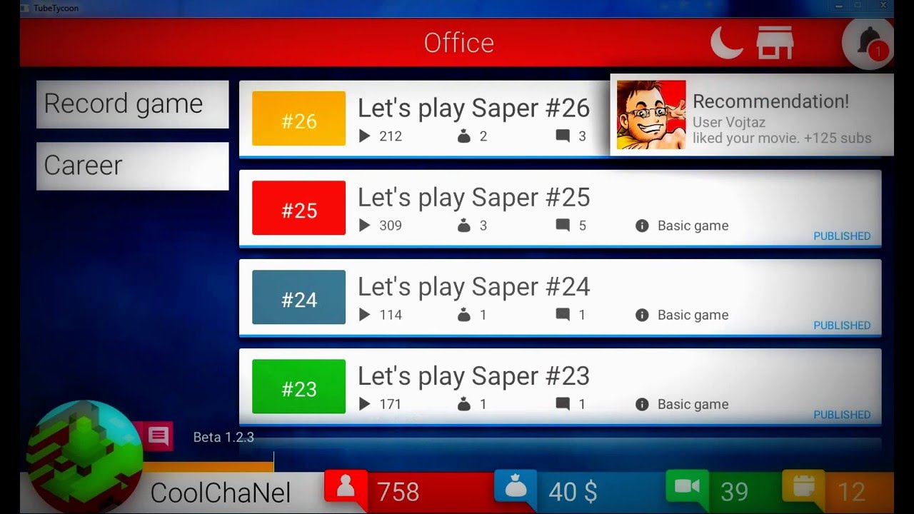 LP.TUBE TYCOON №1(Моё первое видео не судите строго)