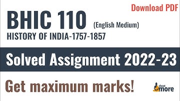 IGNOU BHIC 110 Solved Assignment 2022-23 (English Medium) | PDF Download