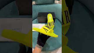 AMIRI POOL SLIDE NEON DEBOSSED LOGO BLACK PREMIUM QUALITY