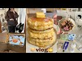 vlog》おうち時間が大好きな社会人の休日と自炊記録🏠🌳｜分厚いホットケーキの焼き方🥞｜豚塩レモン焼きそば🍋｜プロジェクターetc…