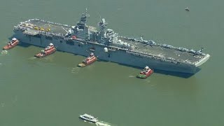 Timelapse: USS Bataan arrives at Fleet Week New York