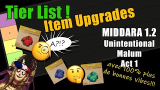 Middara 1.2 Tier List pour les Item Upgrades