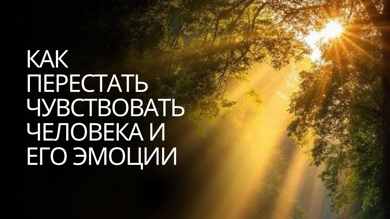 Как перестать чувствовать человека и его эмоции