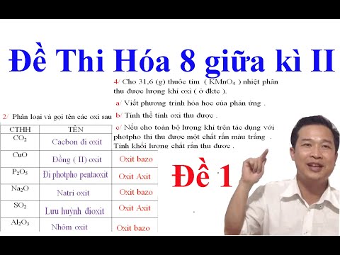 Đề thi Hóa Học 8 giữa kì II đề 1