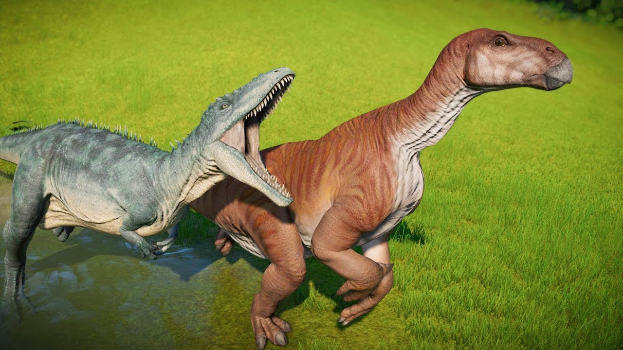 Iguanodon vs Carnotaurus, Velociraptor, Spinoraptor & Carcharodontosaur...