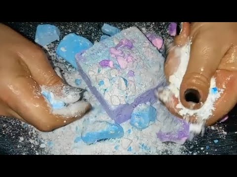 46.Quick VIDEO🤍 SATISFYING CHALK😋CRISPY Dyed chalk/CRUNCHY CHALK🤌🏻 ...