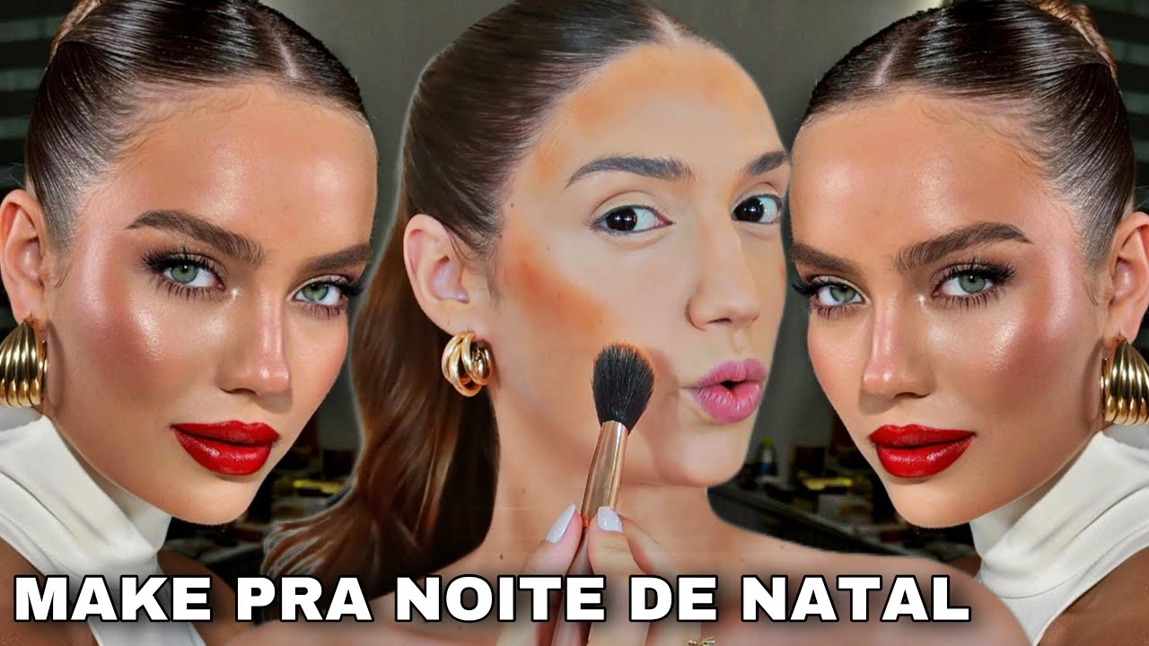 MAKE RÁPIDA PARA NOITE DE NATAL EM 2024 *FAÇA ESSA MAKE SE ESTIVER ATRASADA* MAKE FÁCIL DE NATAL