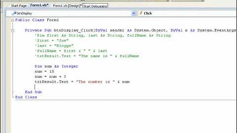 Visual Basic 2008 for Beginners: Tutorial 4.2 - Variables