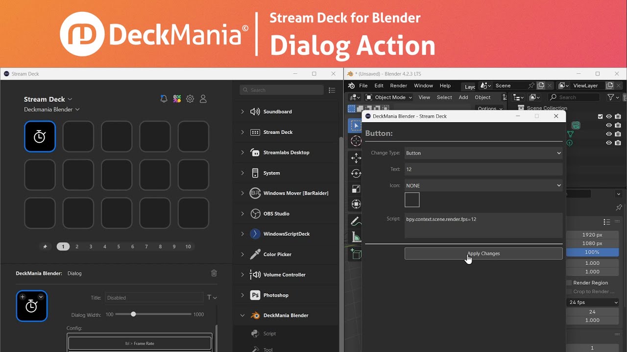 DeckMania StreamDeck Blender, Dialog Action - YouTube