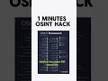1 minutes osint hack #osint #ethicalhacking #darkweb